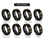 font options for inside engraving on gunmetal & black turbocharger rings
