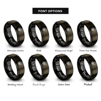 font options for inside engraving on gunmetal & black turbocharger rings