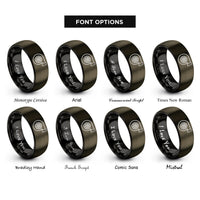 font options for inside engraving on gunmetal & black turbocharger rings