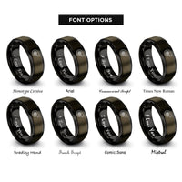 font options for inside engraving on gunmetal & black turbocharger rings