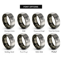 font options for inside engraving on gunmetal & silver turbocharger rings