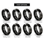 font options for inside engraving on black & gray turing labyrinth rings