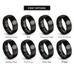 font options for inside engraving on black turing labyrinth rings