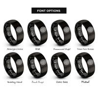 font options for inside engraving on black turing labyrinth rings
