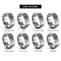 font options for inside engraving on gray turing labyrinth rings