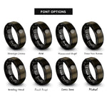 font options for inside engraving on gunmetal & black turing labyrinth rings