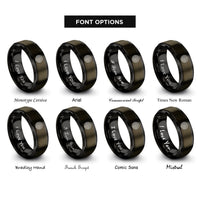 font options for inside engraving on gunmetal & black turing labyrinth rings