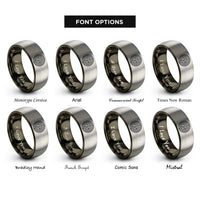font options for inside engraving on gunmetal & silver turing labyrinth rings