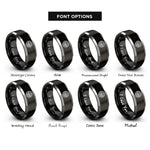 font options for inside engraving on black & gray turing spots rings