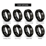 font options for inside engraving on black turing spots rings