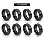 font options for inside engraving on black turing spots rings