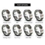 font options for inside engraving on silver turing spots rings