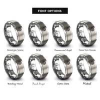 font options for inside engraving on silver turing spots rings