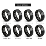 font options for inside engraving on black turing stripes rings