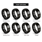 font options for inside engraving on black turing stripes rings
