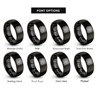 font options for inside engraving on black turing stripes rings
