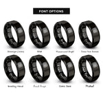 font options for inside engraving on black turing stripes rings