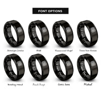 font options for inside engraving on black turing stripes rings