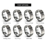 font options for inside engraving on gray turing stripes rings