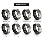font options for inside engraving on black & gray turkey rings