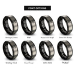 font options for inside engraving on black & silver turkey rings