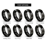 font options for inside engraving on black & gray turkey rings