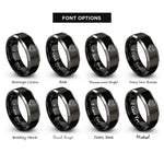 font options for inside engraving on black & gray turkey rings