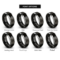 font options for inside engraving on black & gray turkey rings