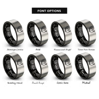 font options for inside engraving on black & grey turkey rings