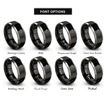 font options for inside engraving on black & gray turkey rings