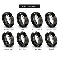 font options for inside engraving on black & gray turkey rings