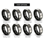 font options for inside engraving on black & grey turkey rings