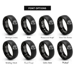 font options for inside engraving on black turkey rings