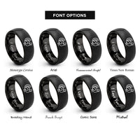 font options for inside engraving on black turkey rings