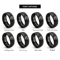 font options for inside engraving on black turkey rings
