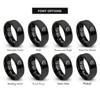 font options for inside engraving on black turkey rings