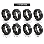 font options for inside engraving on black turkey rings