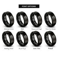 font options for inside engraving on black turkey rings