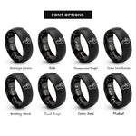 font options for inside engraving on black turkey rings