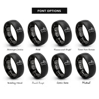 font options for inside engraving on black turkey rings