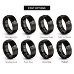 font options for inside engraving on black turkey rings