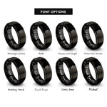 font options for inside engraving on black turkey rings
