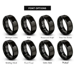 font options for inside engraving on black turkey rings