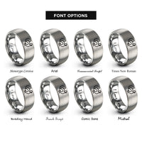 font options for inside engraving on gray turkey rings