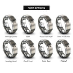 font options for inside engraving on grey turkey rings