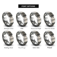font options for inside engraving on grey turkey rings