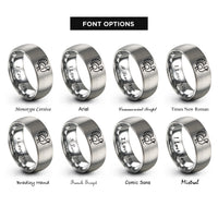font options for inside engraving on grey turkey rings