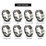 font options for inside engraving on grey turkey rings