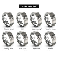 font options for inside engraving on silver turkey rings