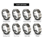 font options for inside engraving on silver turkey rings